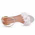 Elegant Floral Buckle Strap Heeled Sandals for Women's Wedding and Party Wear